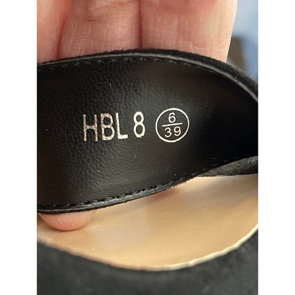 Nasty Gal Lace Up Open Toe Velvet Platform Pumps Color Black Size 8 Pre-Owned - Picture 12 of 16